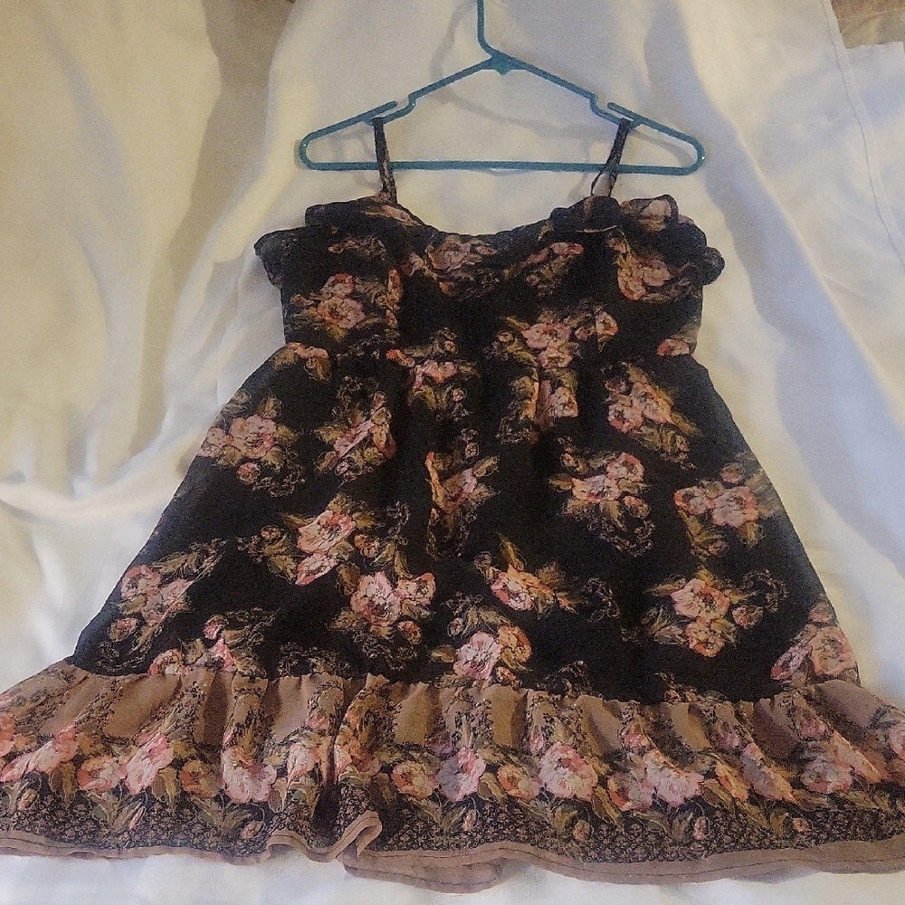 American Rag Floral Black & Pink Sleevesless Dress, Size: M